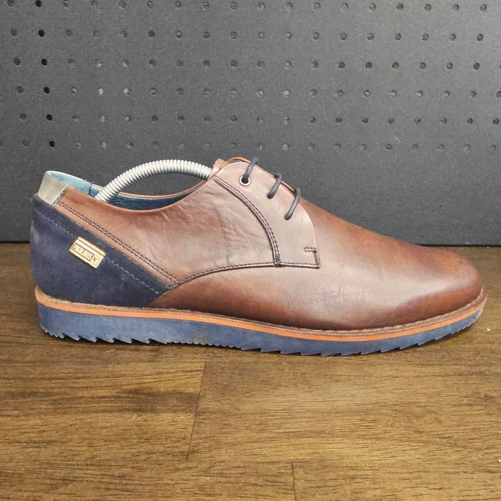 Pikolinos‎ Derby Shoes Mens 43 Brown Leather Suede Heel Made in Spain